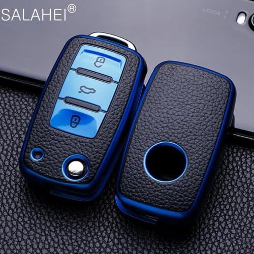 TPU Car Key Cover Case For VW Polo Golf Passat for Skoda Octavia A5 Bora Jetta Seat Ibiza Leon Car Key Protection Cover