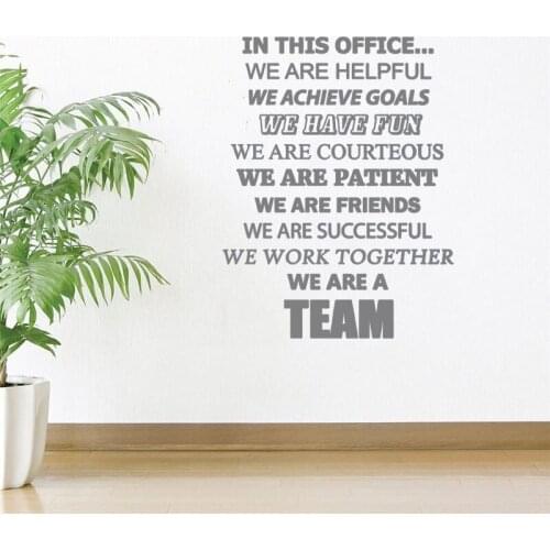 In This Office Ultimate Typography Quote Lettering Wall Sticker Happy Helpful Friend inspiration Quote Decal Decor art DW6184