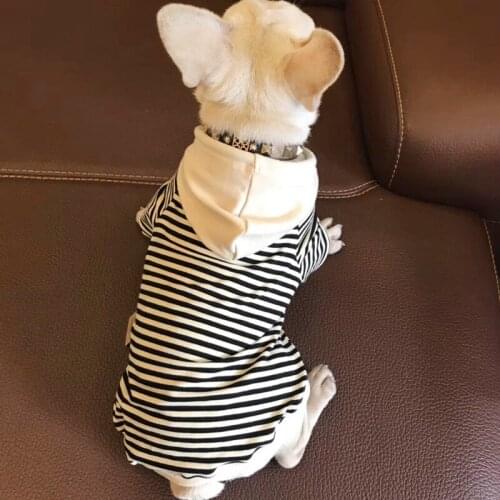 YooLook Stripe Dogs Clothes Keep Warm Hooded Dog Clothes for Small Medium Pets Parent Supplies Sweater Bulldog Ropa Para Perros