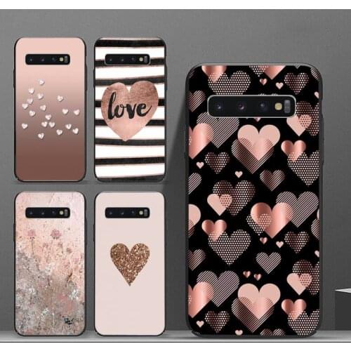 Gold Rose Glitter Love Phone Case For Samsung A50 A51 A71 A20E A20S S10 S20 S21 S30 Plus ultra 5G M11 funda shell