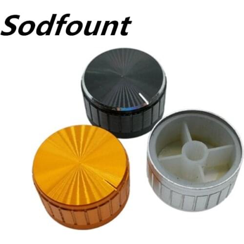 10pcs Aluminum alloy knob black silver gold volume knob potentiometer knob 30*17mm inner aperture 6MM