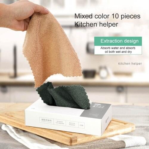 10Pcs Rag Cleaning Cloth For Washing Dishs Kitchen Supplies Kitchen Double Side Absorbent Dishcloth Special Soft Kitchen Tool