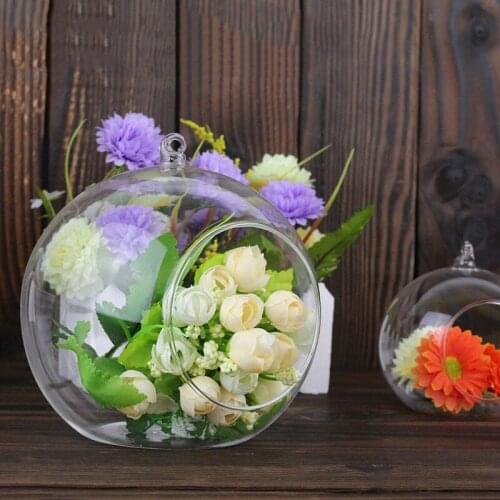 2017 Creative Hanging Glass Ball Vase Flower Plant Pot Terrarium Container Home Office Decor Hanging Glass Vase E7