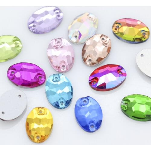 36p 11x16mm Oval glitter Gems Flatback crystal glass sew on rhinestone jewel for headwear bags shoes Clothes sewing accessories
