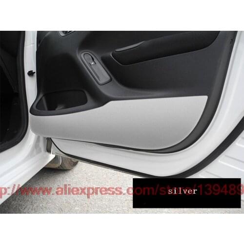 Angelguoguo Prevent door plank tread dirty/carbon fiber Door plank protection stickers fit for Citroen Elysee 2014-2015