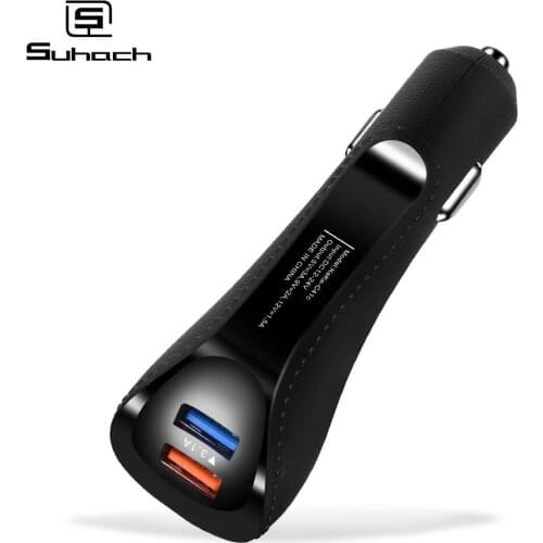 Suhach QC 3.0 Car Charger Quick Charge Mobile Phone Charger Dual USB for Huawei Xiaomi Samsung 2 Port USB Fast Car Charger