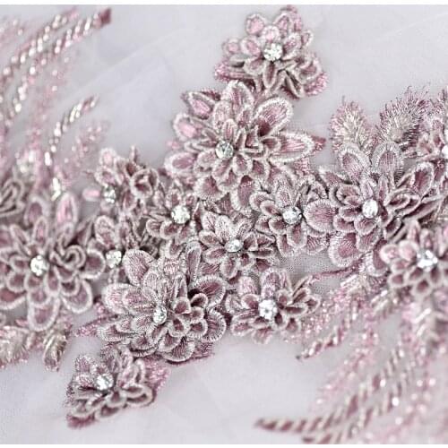 Big 3D Flower beaded embroidered patch applique for stage performance dress sewing on clothes decoration patches accessories