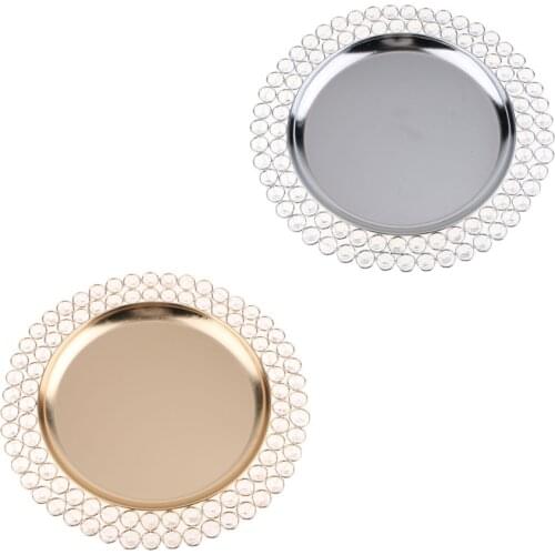 33cm Crystal Ring Holder Storage Jewelry Plate Fruit Plate Home Decor