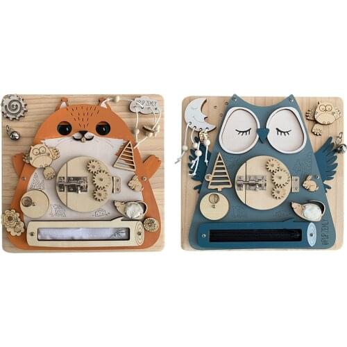 Kids Sensory Activity Board Wooden Puzzle Preschool Educational Toys Cute