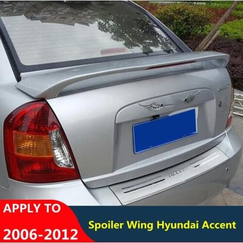 For Spoiler Wing Hyundai Accent 2006-2012 ABS Material Primer Color Rear Wing Old Accent Trunk Rear Lip Spoiler Tail Accessories