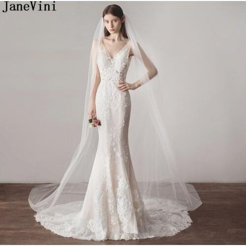 JaneVini Simple 3M White Cathedral Long Wedding Veils Cut Edge Tulle Bridal Veils with Two Comb Chic Brides Wedding Accessories