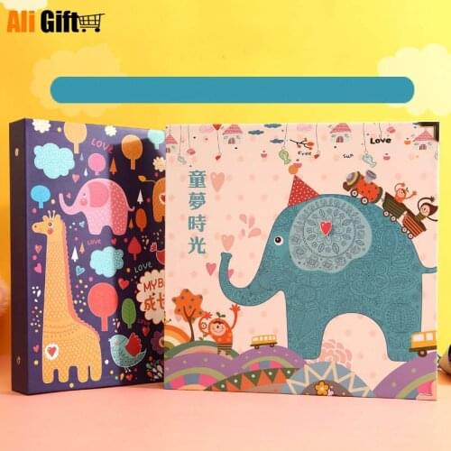 Cartoon DIY Handmade Loose-Leaf Photo Albums Baby Growing Autograph Self-adhesive Album Childrens Family Memory Scrapbook Book