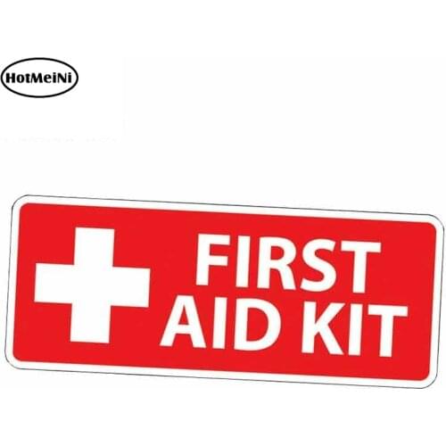 HotMeiNi 13cm x 6cm Car Sticker Reflective RED First Aid Kit Sticker 1st Aide Decal Emergency Safety Alert Graphic