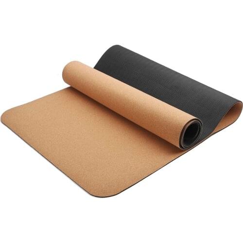 Selfree 4/5/6 mm Natural Cork TPE Yoga Mat Non-slip Fitness Gym Exercise Sports Absorb Sweat Pilates Pads 183X61cm