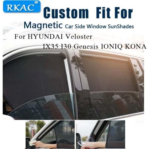 For kids travel Magnetic Car Sun Shade Curtain Car Side Windows Sun Visor For HYUNDAI Veloster IX35 I30 Genesis IONIQ KONA