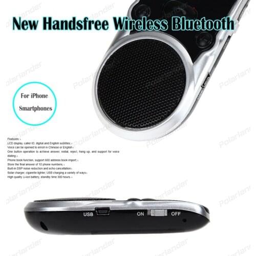 Handsfree mini car-styling Bluetooth sun visor For Smartphones with car charger MP3 Player ABS black