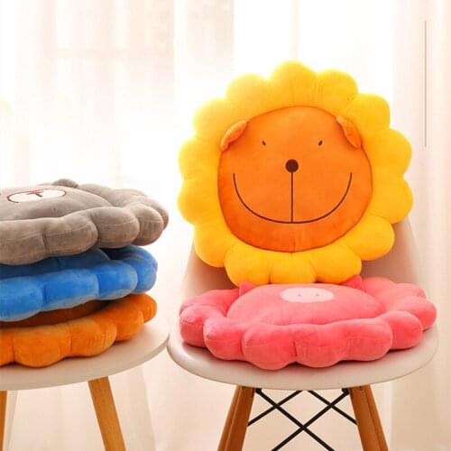 Cartoon Round Shape Chair Waist Cushion PP Cotton Core Short Plush Tatami Cushion Pillow Home Decoration Soft Sofa Cushion