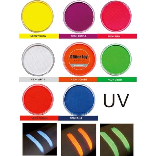 SET OF 8 Pieces NEON Color Water Based Face Body Fluorescent Paint Pigment Great In Festival Party Beauty Makeup Tool