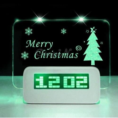 New Arrival LED Fluorescent Message Board Digital Alarm Clock Calendar