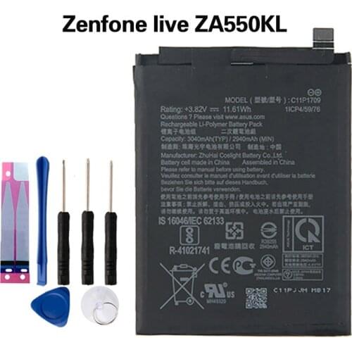 Original C11P1709 Phone Battery For Zenfone live L1 ZA550KL X00RD 3040mAh
