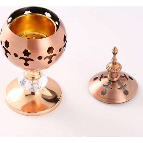 Metal Glass Candlestick Holder Candle Holders High Quality Hand-painted Patterns Incense Burner Home Office Yoga Rooms Ornaments