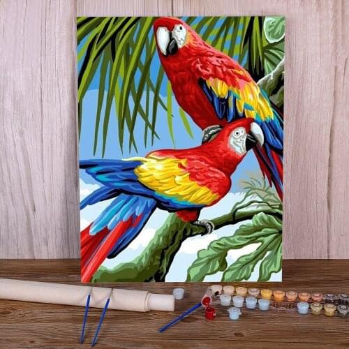 Bird Parrot Animal DIY Painting By Numbers Set Oil Paints 50*70 Oil Painting Paintings Crafts For Adults Art