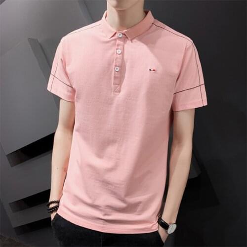 Men Summer Polo New Fashion Embroidery Design Slim Fit Short Sleeve Casual Cotton Male Collar Blouses Shirts