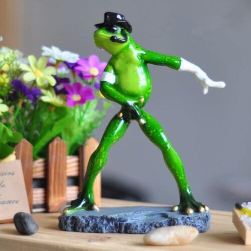 Modern Home Decoration Accessories Bizarre Dancing Frog Ornaments Statue Sculpture Resin Funny Frog Statue Home Decoration