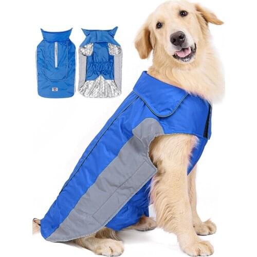 Dog Sports Clothes Pet Heat-Reflective Heat Preservation Technology Jacket Vest Big Dog Water-Repellent Reflective Warm Clothing