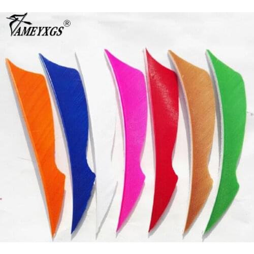 50pcs Archery Arrow Feather Right Wing 4" Shield Cut Natural Turkey Vanes Fletching Fit for Hunting Shooting Arrows Accessories