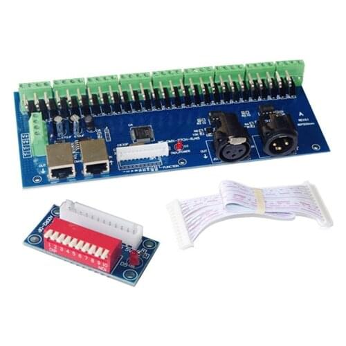 1pcs DC12V-24V DMX-27CH-RJ45--DIPC led dimmer 1A*27CHdecoder led RGB controller FOR led strip led lamp