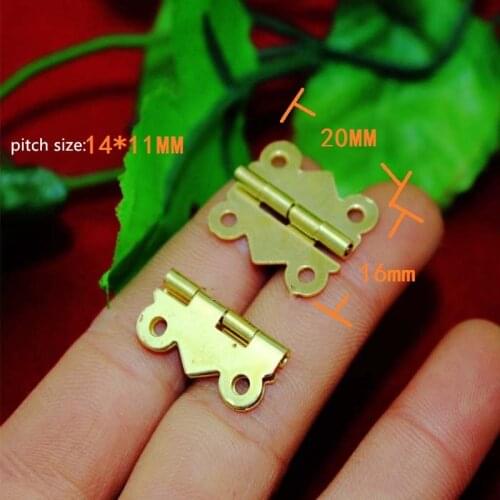 Yellow Metal Hinge,Cabinet Door Hinge 4 Holes Butterfly Antique,Vintage Butterfly Hinge,20*16mm,50Pcs