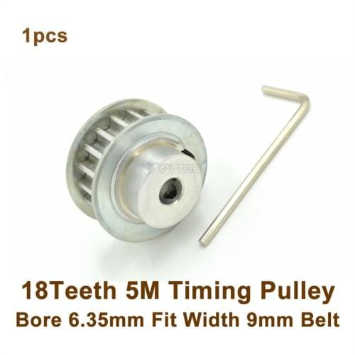 POWGE 18 Teeth 5M Timing Pulley Bore 5/6.35/8mm Fit Width 10mm HTD 5M Timing Belt 18T 18Teeth HTD 5M Timing Pulley
