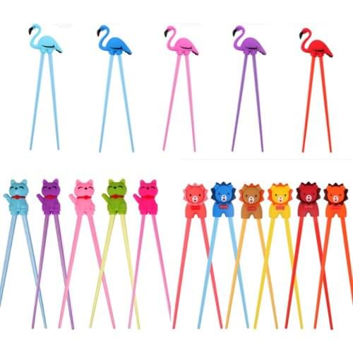 1 Pair Learning Training Chopsticks палочки для еды Cute Animals Silicone Kids Children Chopsticks Learner Gifts palillos chinos