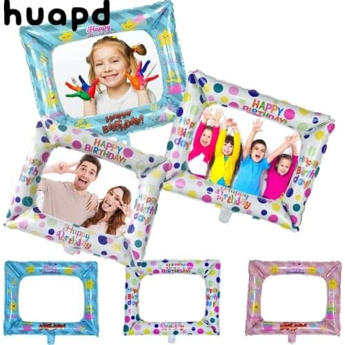 1pcs Baby birthday party photo frame aluminum foil film balloon family party decoration kid party decoration photo props