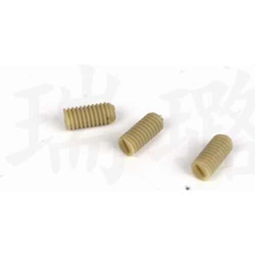 10PCS M3 M4 M6 White PEEK Polyetheretherketone Grub Screws Flat Point Hexagon Socket Set Screws Headless