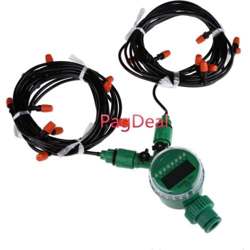 20pcs 4/7mm Micro Drip Sprinklers Irrigation Kit System with Sprinkler and Timer Auto Water Spray For Garden Fountain Lawn