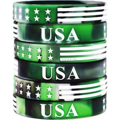300pcs American Flag USA Army silicone wristband bracelet free shipping by DHL