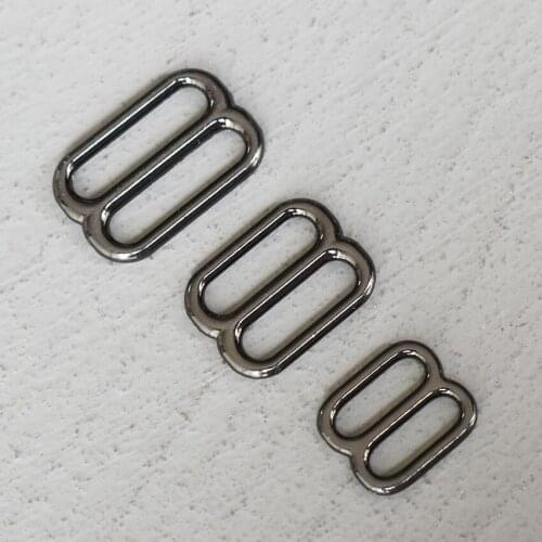 50 Pcs 15/20/25mm Gun Black Metal Adjust Buckle Tri Glide Slide Buckle Middle Adjuster for Leather Craft Bag Strap Webbing