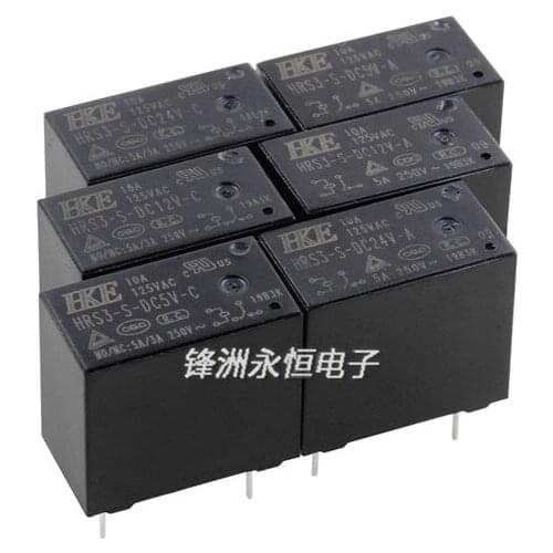 50PCS/Lot Relay HRS3-S-DC5V DC12V DC24V-A C 10A 125V 4/5PIN