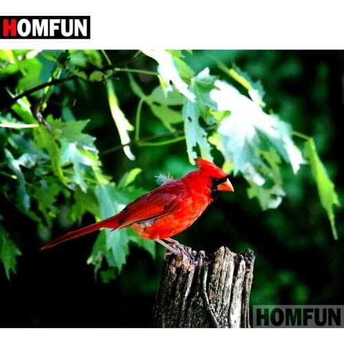 HOMFUN Full Square/Round Drill 5D DIY Diamond Painting "Animal Red bird" Embroidery Cross Stitch 5D Home Decor Gift A07782