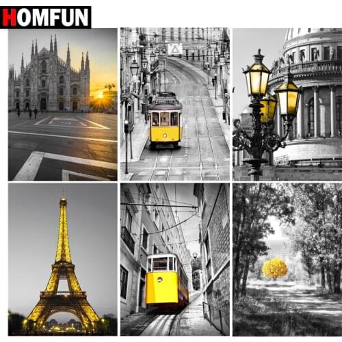 HOMFUN Diamond Painting Full Square/Round Diamond "London landscape" Pattern Embroidery Cross Stitch 5D Rhinestone Painting