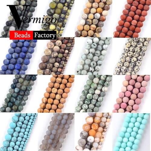 Natural Dull Polished Agates Tiger Eye Jades Round Stone Beads For Jewelry Making Spacer Beads 4-12mm Diy Necklace Bracelet 15