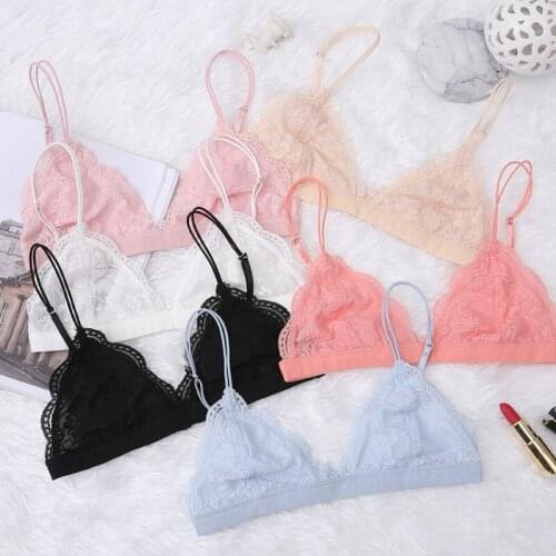 Bleuquee New Sexy Low Back Bralette Ladies Backless Invisible Lace Bra Mesh Ultra Thin Underwear Women Lingerie Tank Top Bras