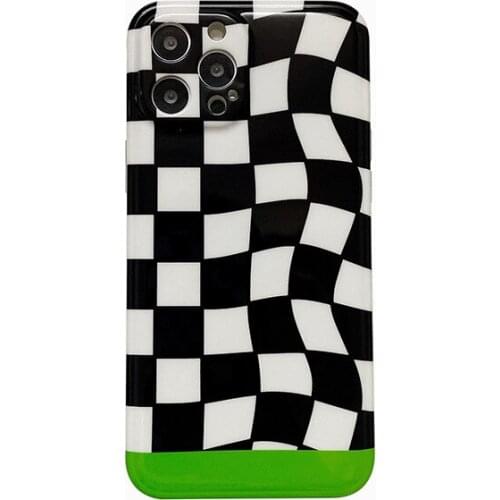 Easterm White Check Stripe Phone Case For iPhone 12Promax 12 11Pro 11 Promax XSMAX 11 XS XR 8P 7G SE Cover Drop Proof Covers