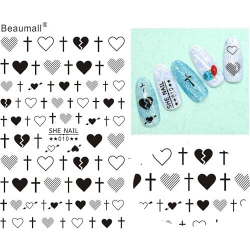 Black Nails Art Manicure Back Glue Decal Decorations Nail Sticker For Nails Tips Beauty