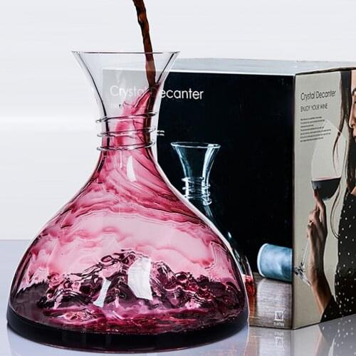Red Wine Decanter Iceberg Lead-free Glass Crystal Carafe Fine-packing Elegant Gift for Father Husband