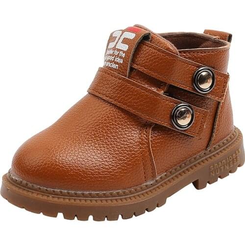 Children Martin Boots 2021 Winter Kids Snow Boots for Boys Girls Rubber Warm Cotton Thick Plush Fashion Classic 21-30 Waterproof