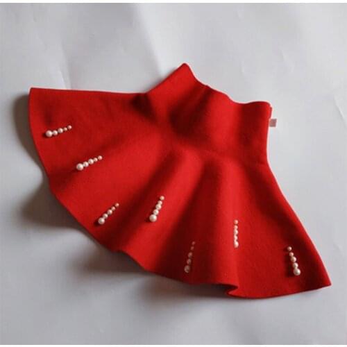 Popodion Childrens skirts 2020 new autumn and winter solid color knitted skirts faldas CHD20313