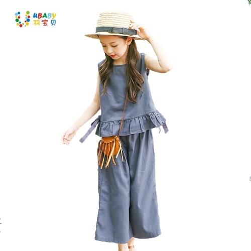 Childrens 2pcs set summer 2020 teenager children cotton vest two-piece set new Korean casual childrens clothing